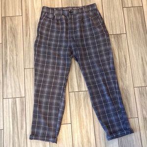 American Eagle Curvy High Waisted Plaid Pants - Size 12